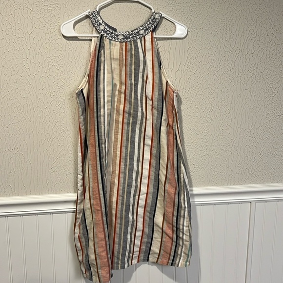 THML multi color striped cotton halter sleeveless dress size medium - Picture 4 of 11